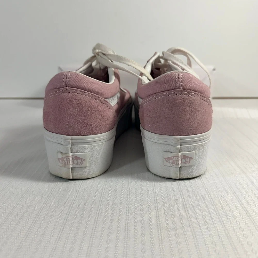Vans Women Old Skool Stacked Pink Platform Sneakers 9.5 721356 Dusty Rose Skate